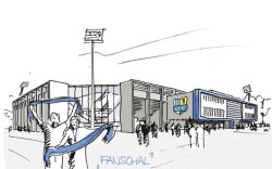 Am Donnerstagabend wurde das Stadionprojekt vorgestellt. Grafik: bam sports | agn.