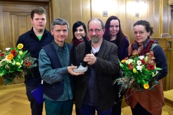Friedenspreisträger Gerald Richter und Klemens Nieft der Aktion Cmit den weiteren Geehrten / Foto: Sven Gleisberg