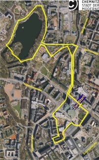 Streckenführung zum 7. Firmenlauf am 5. September