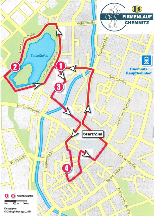 Strecke zum Firmenlauf 2014 Strecke zum Firmenlauf 2014