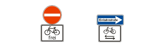 Beschilderung zu Einbahnstraßen Beschilderung zu Einbahnstraßen