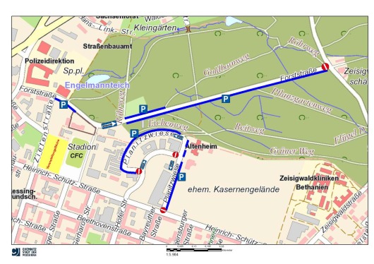 Mögliche Parkflächen für Besucher