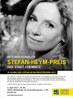 Internationaler Stefan-Heym-Preis: Lesung der Preisträgerin Joanna Bator Internationaler Stefan-Heym-Preis: Lesung der Preisträgerin Joanna Bator