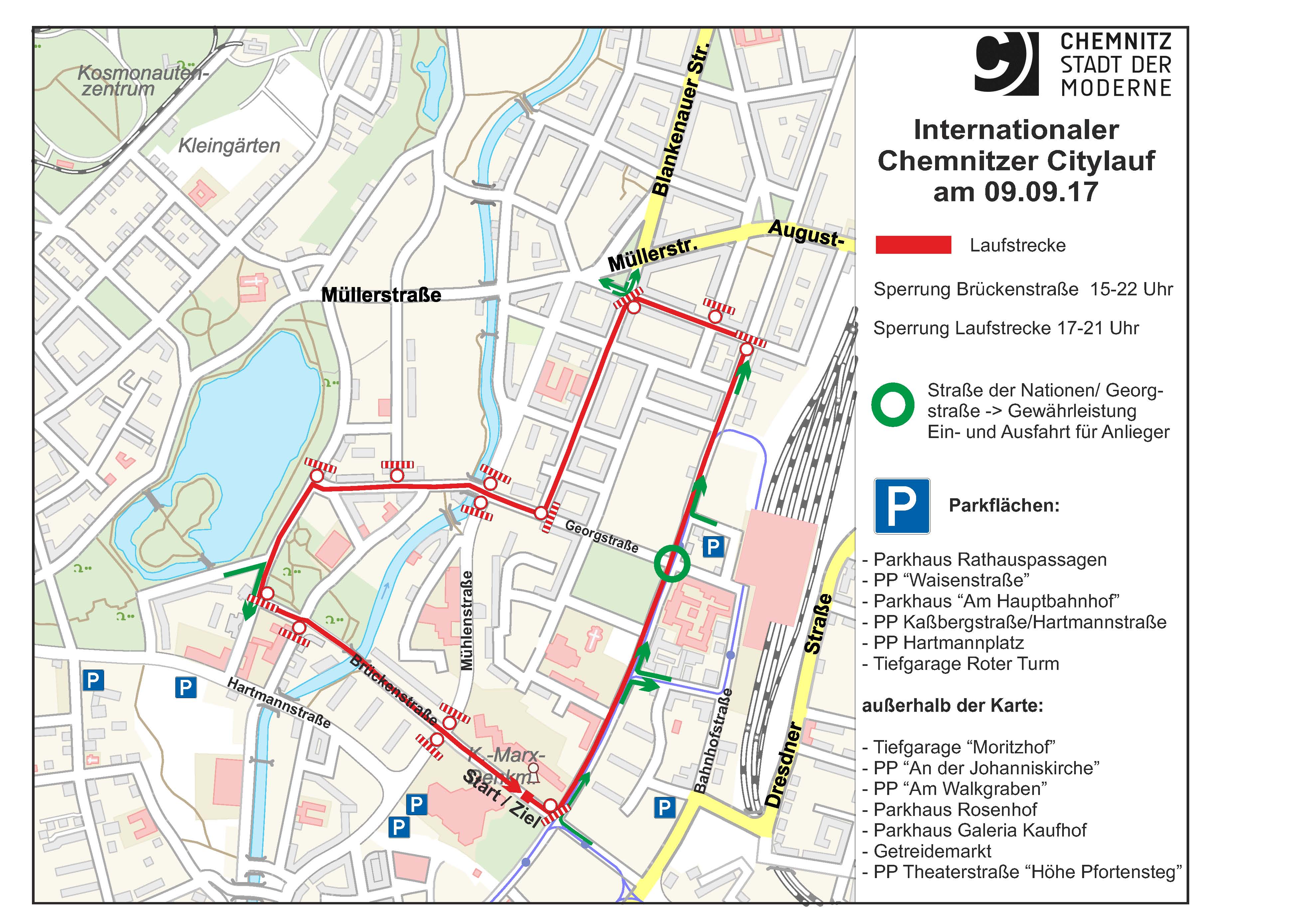 Übersichtsplan Citylauf