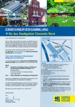 Einwohnerversammlung Chemnitz Nord Einwohnerversammlung Chemnitz Nord