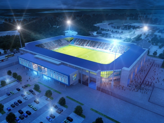 CfC-Stadion aus der Vogelperspektive.