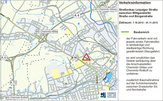 Verkehrsinformation Straßenbaumaßnahme Leipziger Straße Verkehrsinformation Straßenbaumaßnahme Leipziger Straße