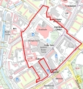 Räumlicher Geltungsbereich der Allgemeinverfügung zum Verbot des Abverkaufes und Mitführens von Getränken in Glasflaschen/Gläsern anlässlich des Chemnitzer Stadtfestes 2017