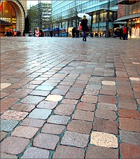 Marktpflaster: Bequemlichkeitsstreifen Marktpflaster: Bequemlichkeitsstreifen