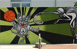Graffiti an der Schlossteichhalle