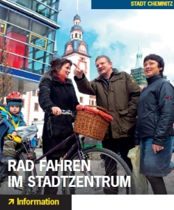 Titel des Flyers "Rad fahren im Stadtzentrum" Titel des Flyers "Rad fahren im Stadtzentrum"