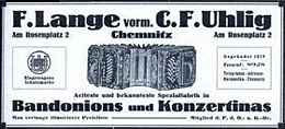 Anzeige der Firma Lange Uhlig