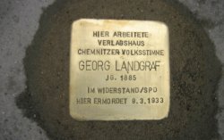 Dresdner Straße 38 - Stolperstein G. Landgraf