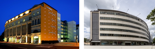 Mit Städtebaufördermitteln vom Vorhaben in die Tat umgesetzt – das Kulturhaus Tietz (li.) und das Archäologiemuseum »smac«. Fotos: Lars Rosenkranz (li), Laszlo Farkas (re)